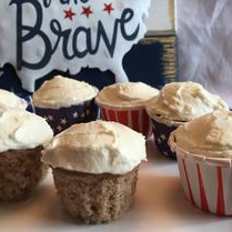 Mini Banana Pupcakes - A delicious and healthy treat for dogs made with overripe bananas, whole wheat flour, honey, and cream cheese frosting.